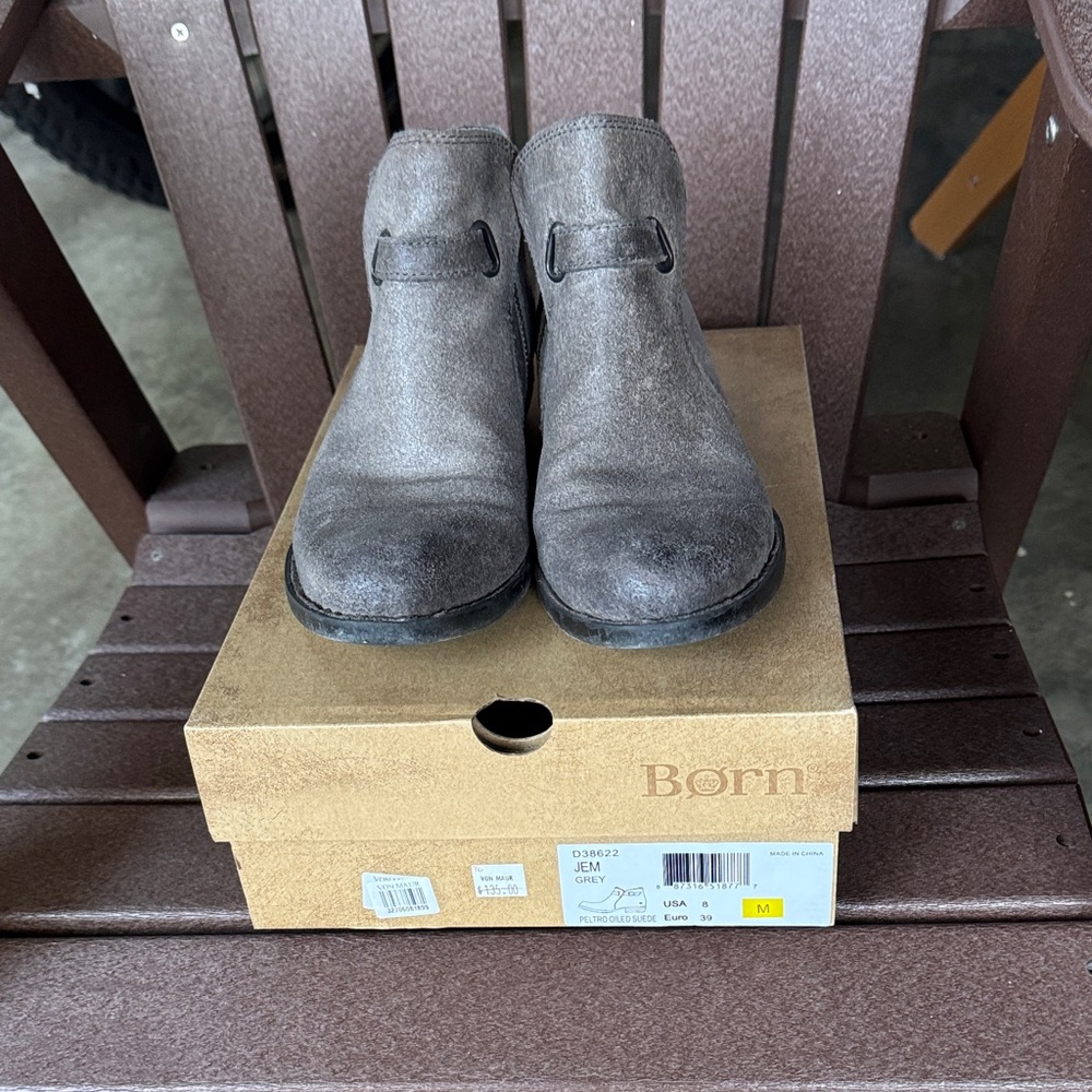 Born Charcoal Suede Ankle Boots